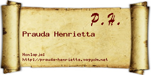 Prauda Henrietta névjegykártya