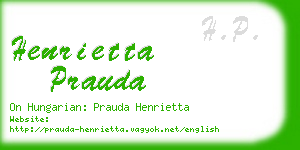 henrietta prauda business card